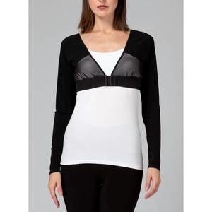 NEW JOSEPH RIBKOFF shadow sleeve top in navy